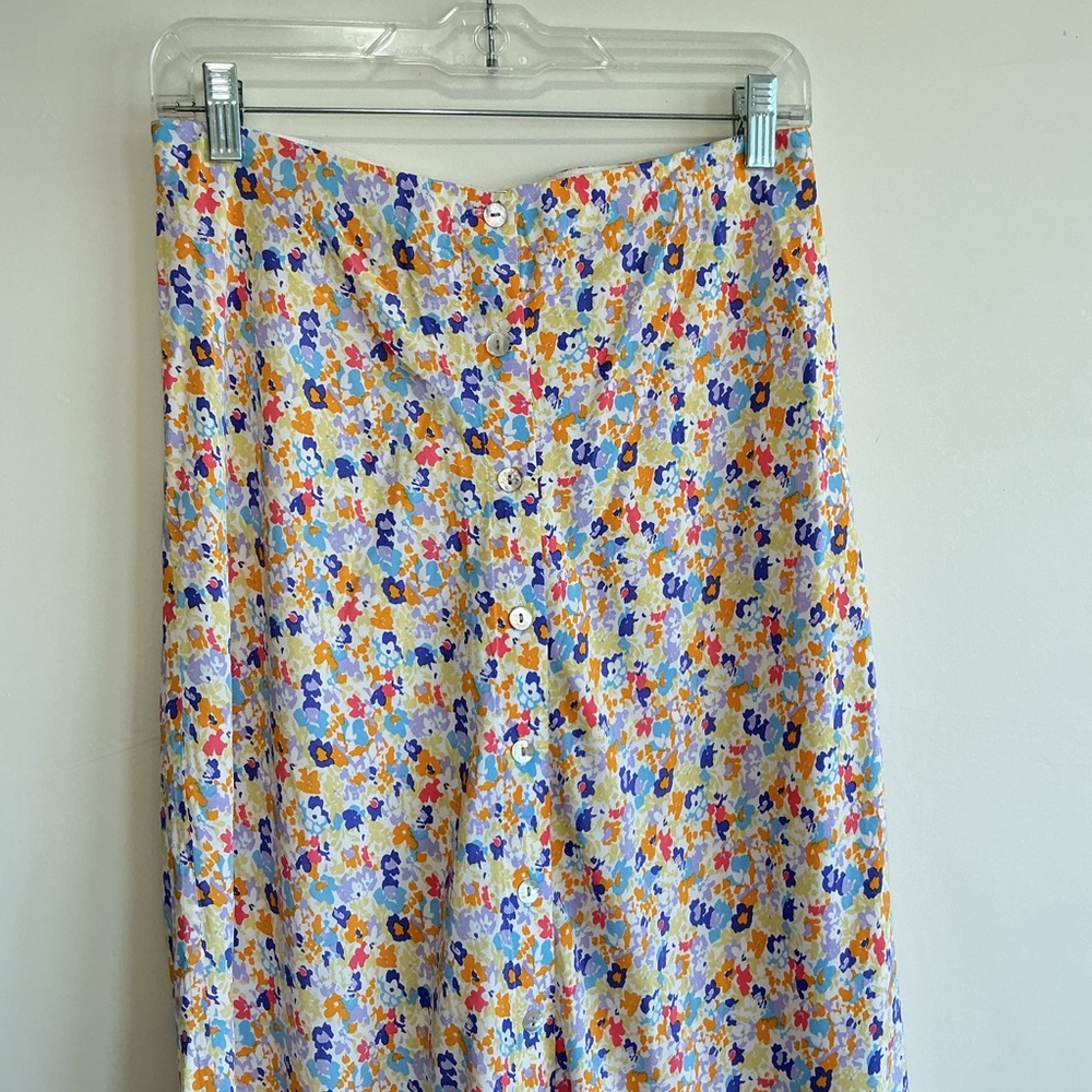 NWT RAILS Rosetta skirt Botton Down papaya flower M Boho Romantic Cottage Flowy - Picture 5 of 9
